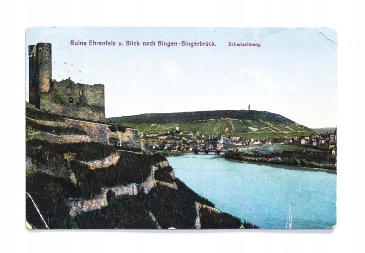 NIEMCY, BINGEN - RUINY ZAMKU EHRENFELS, RUDHEIM / SCHEUERFELD 1926