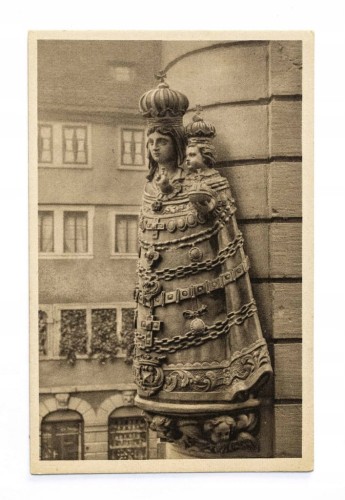 NIEMCY, WURZBURG - RZEŹBA MADONNY Z DZIECIĄTKIEM l. 30/40 XX WIEKU