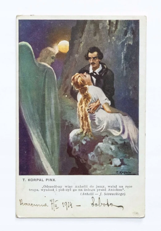 STARA POCZTÓWKA - ANHELLI SŁOWACKI, KORZENNA / MOSZCZEWICA, STARY SĄCZ 1914