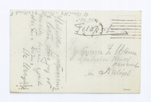 POCZTÓWKA DZIECI W ŚNIEGU, FELDPOST, POZNAŃ / URZĄD BUDOWLANY KALISZ 1918