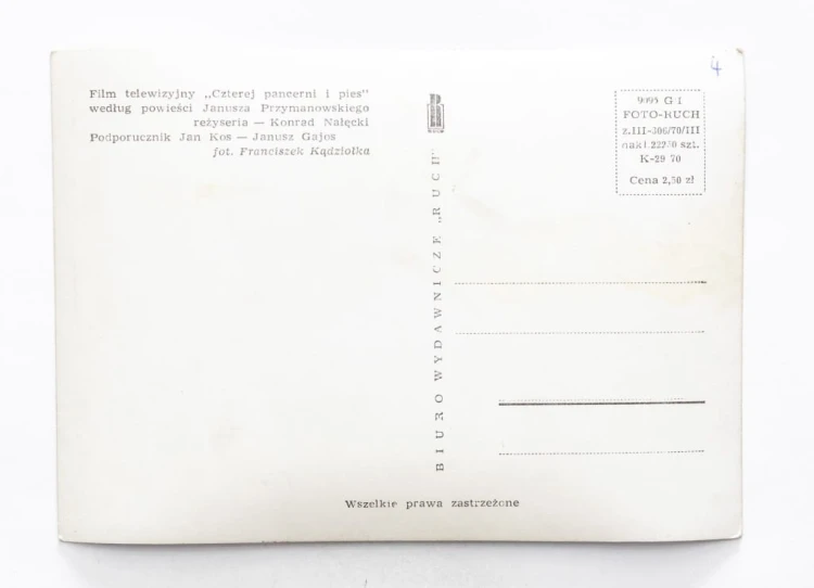 STARA POCZTÓWKA - FILM TELEWIZYJNY CZTEREJ PANCERNI I PIES 1970