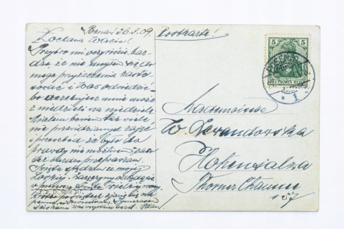 STARA POCZTÓWKA - ŁABĘDZIE NA STAWIE, POZNAŃ / INOWROCŁAW 1909