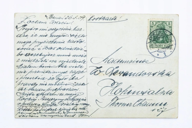 STARA POCZTÓWKA - ŁABĘDZIE NA STAWIE, POZNAŃ / INOWROCŁAW 1909