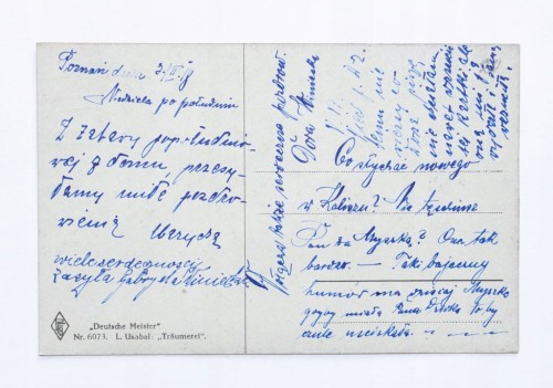 STARA POCZTÓWKA - KOBIETA W SUKNI, POZNAŃ / KALISZ 1918