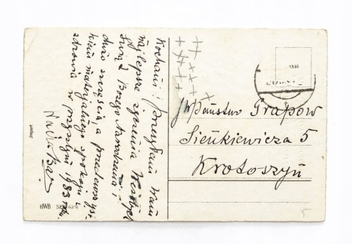 STARA POCZTÓWKA BOŻONARODZENIOWA - KROTOSZYN 1933