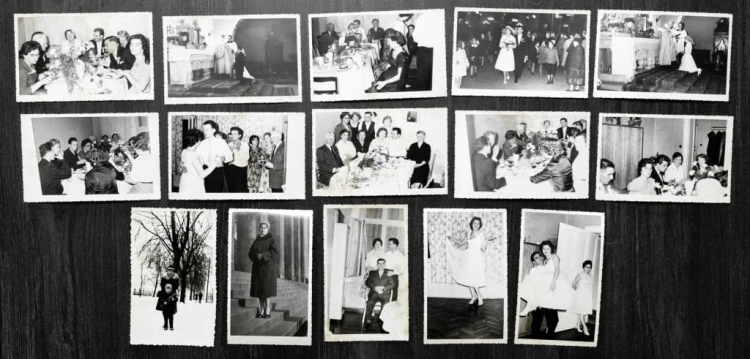 ZESTAW STARYCH FOTOGRAFII RODZINNYCH - ŚLUB, WESELE I INNE, POZNAŃ l. 50