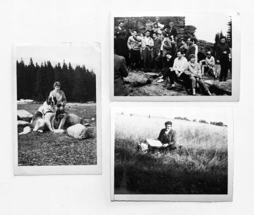ZESTAW STARYCH FOTOGRAFII - WYCIECZKA, KARKONOSZE / BIERUTOWICE 1961