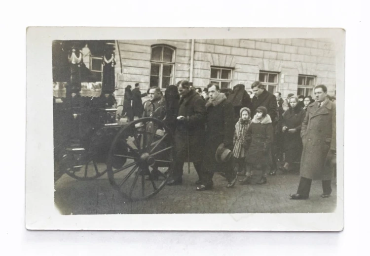 STARA FOTOGRAFIA - POGRZEB, KONDUKT ŻAŁOBNY II RP