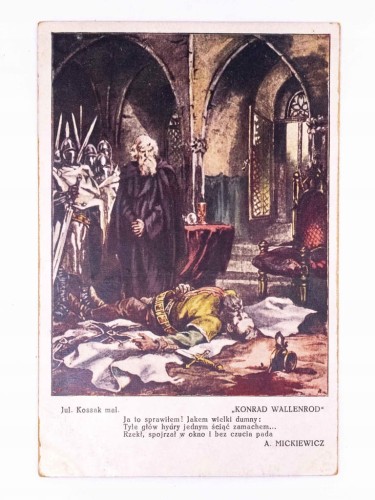 STARA POCZTÓWKA - KONRAD WALLENROD, mal. KOSSAK II RP