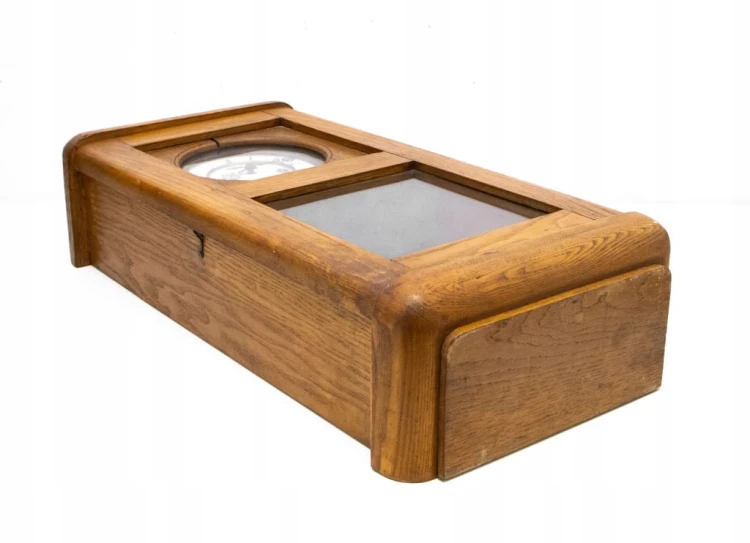 STARY DREWNIANY ZEGAR WISZĄCY