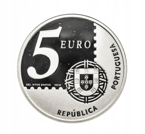 Portugalia, 5 euro 2003 - 150 rocznica emisji pierwszego znaczka pocztowego