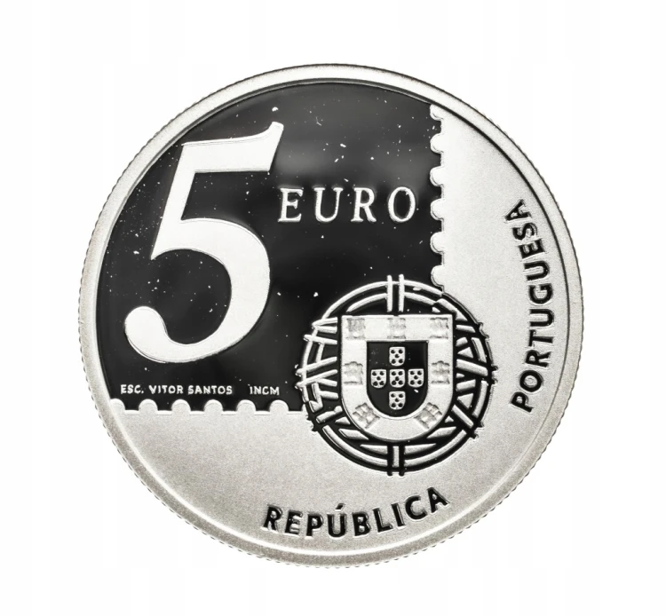 Portugalia, 5 euro 2003 - 150 rocznica emisji pierwszego znaczka pocztowego