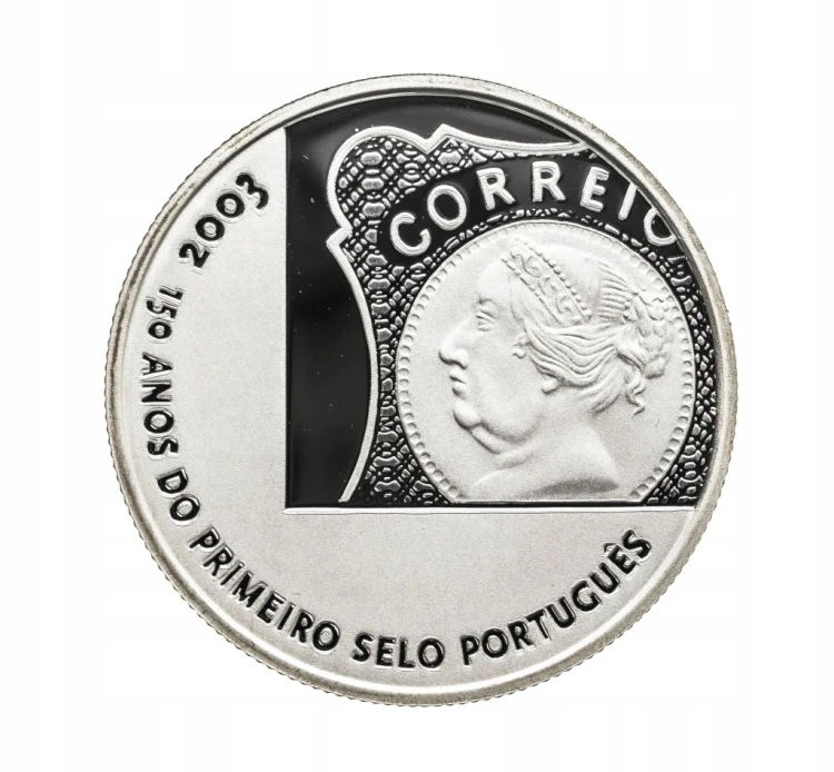 Portugalia, 5 euro 2003 - 150 rocznica emisji pierwszego znaczka pocztowego