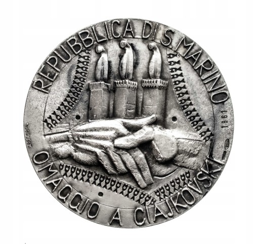 San Marino, medal kompozytor Piotr Czajkowski (Angelo Biancini), srebro