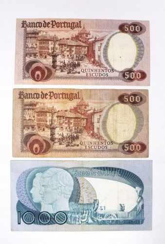 Portugalia, zestaw 3 banknotów 1979-1982