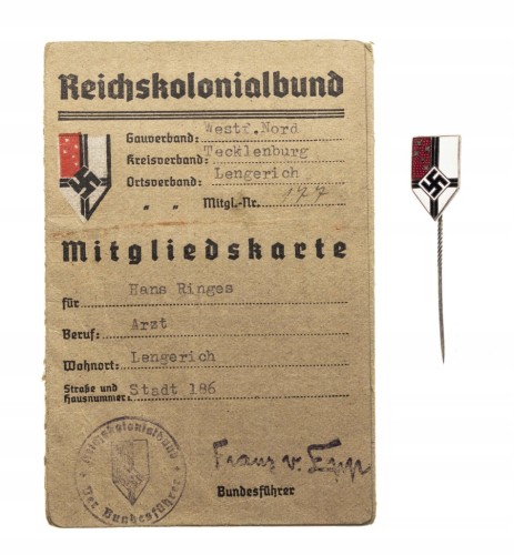 Niemcy, III Rzesza, odznaka Niemiecki Związek Kolonialny, Lengerich 1938