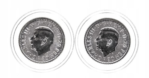 Wielka Brytania, Karol III, zestaw 2 monet 20 pensów 2026, srebro 2/10 oz