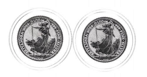 Wielka Brytania, Karol III, zestaw 2 monet 20 pensów 2026, srebro 2/10 oz