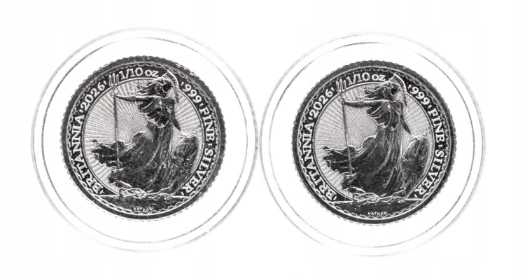 Wielka Brytania, Karol III, zestaw 2 monet 20 pensów 2026, srebro 2/10 oz