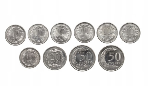 Polska, Rzeczpospolita od 1989 roku, zestaw 10 monet obiegowych 1990-1995