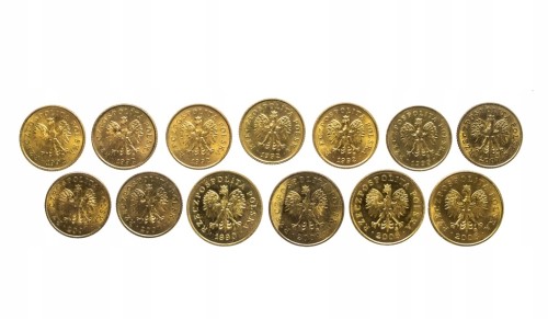 Polska, Rzeczpospolita od 1989 roku, zestaw 13 monet obiegowych 1992-2008