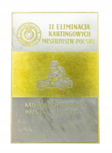 PLAKIETA AUTOMOBILKLUB WIELKOPOLSKI, MISTRZOSTWA KARTINGOWE, POZNAŃ 1975