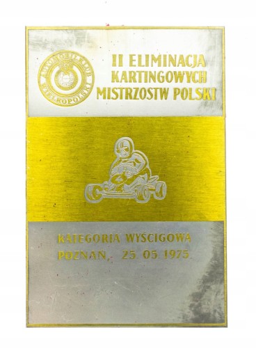 PLAKIETA AUTOMOBILKLUB WIELKOPOLSKI, MISTRZOSTWA KARTINGOWE, POZNAŃ 1975