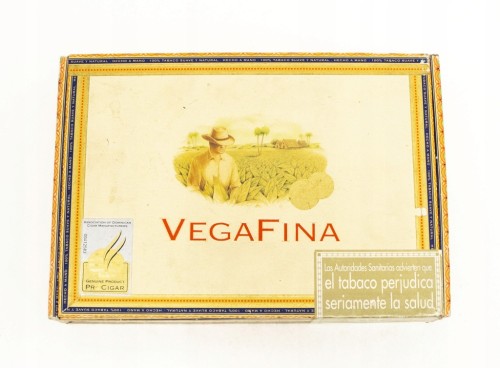 STARE DREWNIANE PUDEŁKO NA CYGARA VEGAFINA, DOMINIKANA