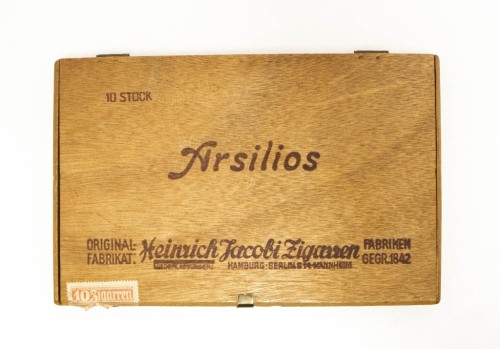 STARE DREWNIANE PUDEŁKO NA CYGARA ARSILIOS, HEINRICH JACOBI, NIEMCY
