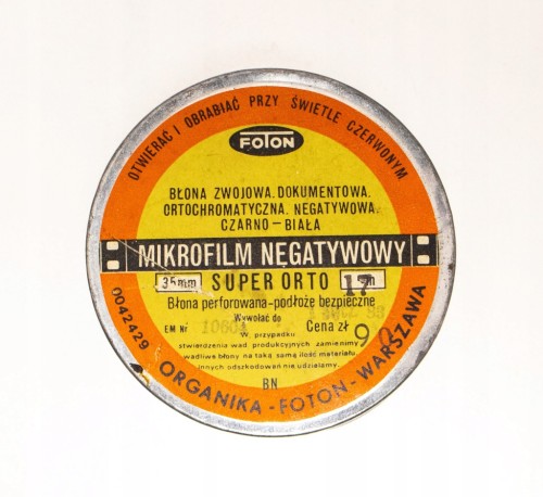 STARE PUDEŁKO, PUSZKA MIKROFILM NEGATYWOWY FOTON WARSZAWA