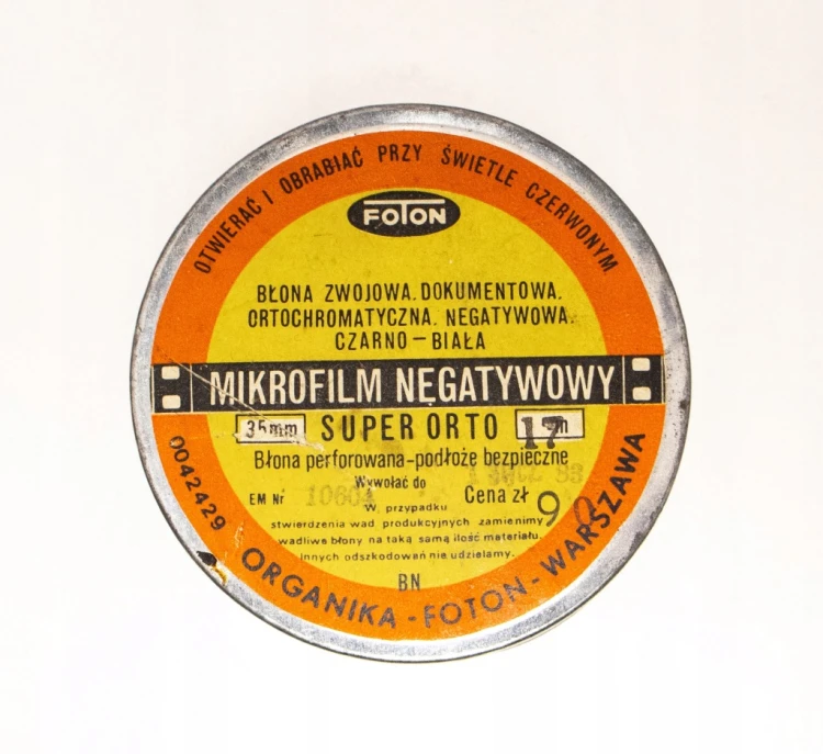 STARE PUDEŁKO, PUSZKA MIKROFILM NEGATYWOWY FOTON WARSZAWA