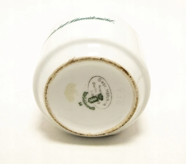 STARY PORCELANOWY KUBEK BAHNWIRTSCHAFT SCHNEIDEMÜHL, PRZEMYSŁ KOLEJOWY PIŁA