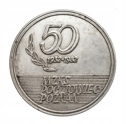MEDAL 50 LAT KLUBU MZKS POCZTOWIEC POZNAŃ 1982