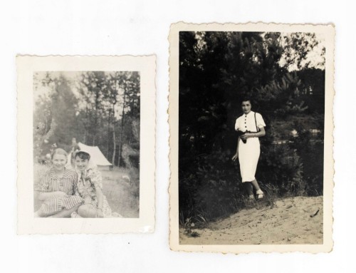 ZESTAW STARYCH FOTOGRAFII - MŁODA KOBIETA, PUSZCZYKOWO 1938/1939