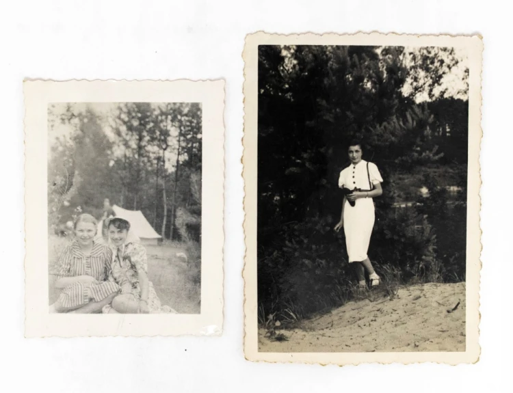 ZESTAW STARYCH FOTOGRAFII - MŁODA KOBIETA, PUSZCZYKOWO 1938/1939