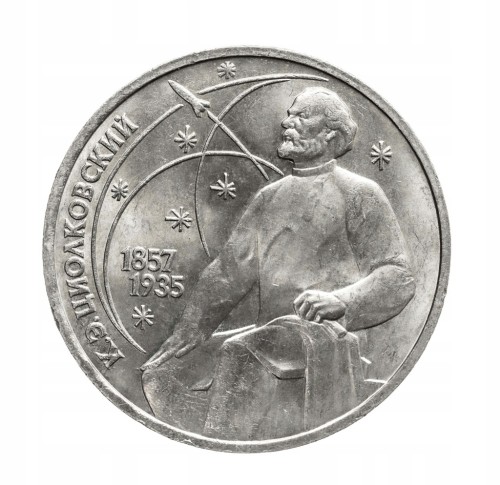 Rosja, ZSRR,1 rubel,130.rocznica urodzin Konstantego Ciołkowskiego, 1987 r.
