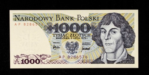 Polska, PRL, 1000 złotych 02.07.1975, Mikołaj Kopernik, seria AP