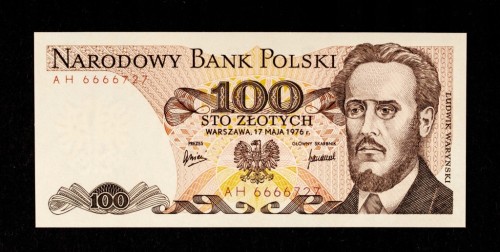 Polska, PRL, 100 złotych 17.05.1976, Ludwik Waryński, seria AH