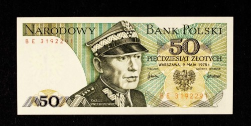 Polska, PRL, 50 złotych 09.05.1975, Karol Świerczewski, seria BE