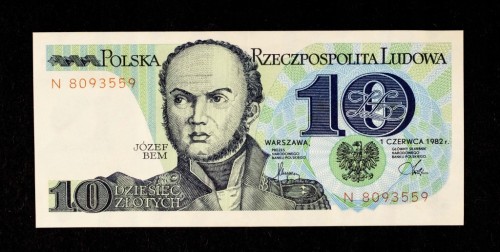 Polska, PRL, 10 złotych 01.06.1982 Józef Bem, seria N