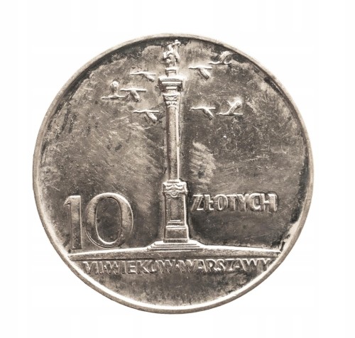 Polska, PRL, 10 złotych 1966, mała Kolumna Zygmunta - piękna