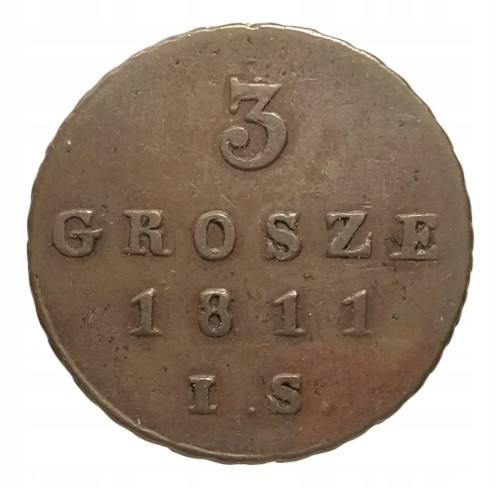 Księstwo Warszawskie, 3 grosze 1811 I.S., Warszawa