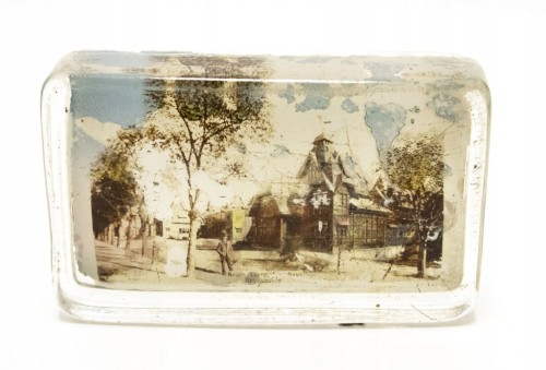 STARY SZKLANY PRZYCISK DO PAPIERU, DOM UZDROWISKOWY OEYNHAUSEN, NIEMCY
