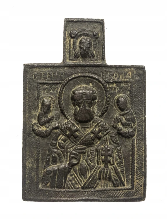 STARA IKONA, ŚWIĘTY MIKOŁAJ, ROSJA XVIII / XIX WIEK