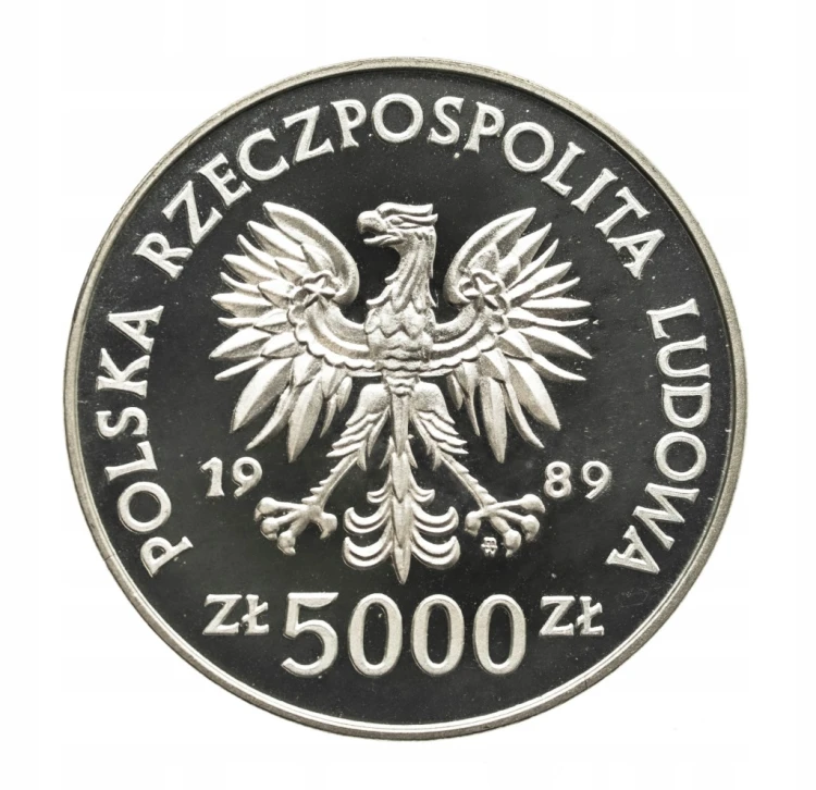 Polska, PRL, 5000 złotych 1989, Ratujemy Zabytki Torunia