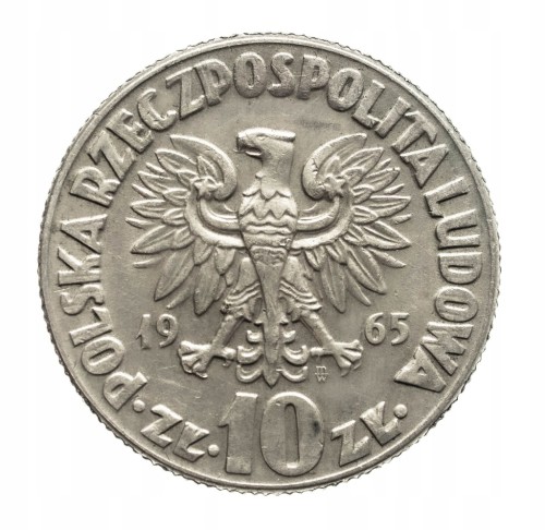 Polska, PRL, 10 złotych 1965, Kopernik