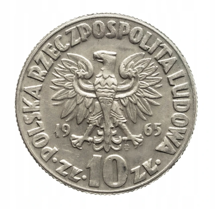 Polska, PRL, 10 złotych 1965, Kopernik