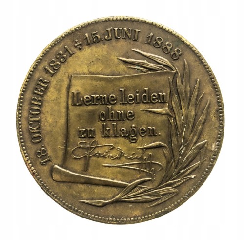 Niemcy, Prusy, medal upamiętniający Fryderyka III 1831-1888