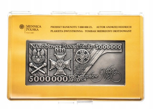 Plakieta Józef Piłsudski, 5000000 ZŁ 2008, 90. r. Odzyskania Niepodległości