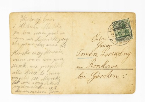 FOTOGRAFIA / POCZTÓWKA - MĘŻCZYZNA Z CYGAREM, ROSZKOWO / MIEJSKA GÓRKA 1911